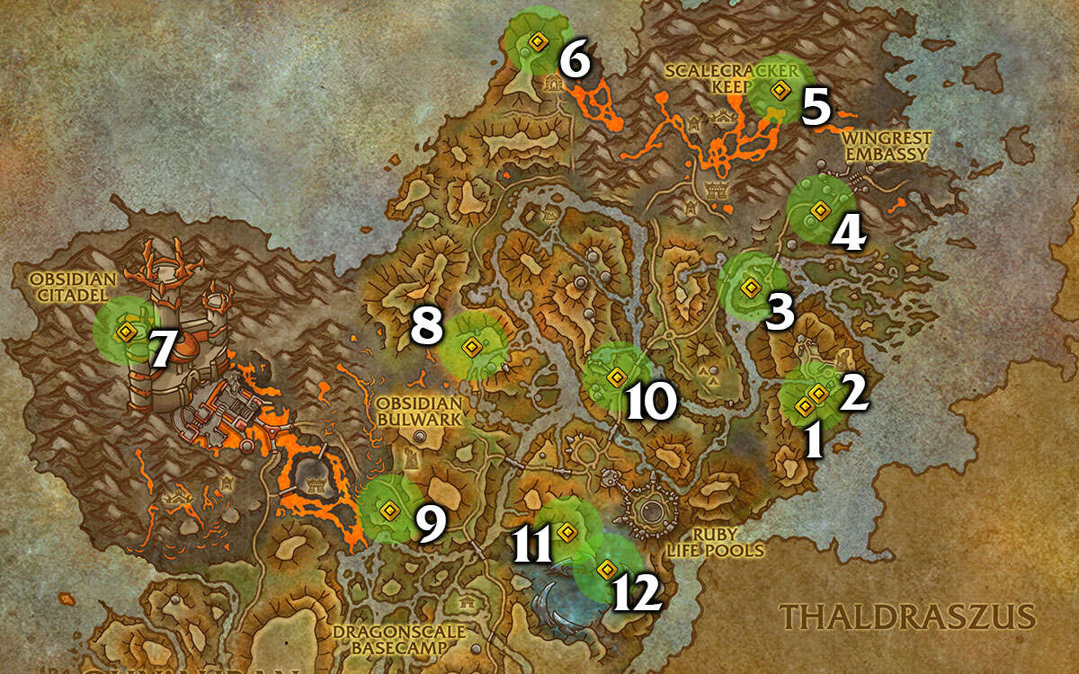 Dragon Glyphs Waking Shores Numbered Map 