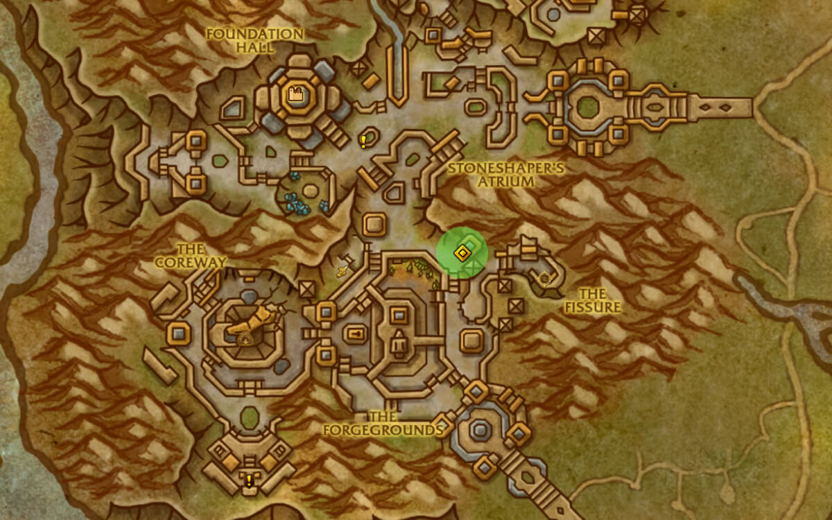 The War Within Auction House Location Map