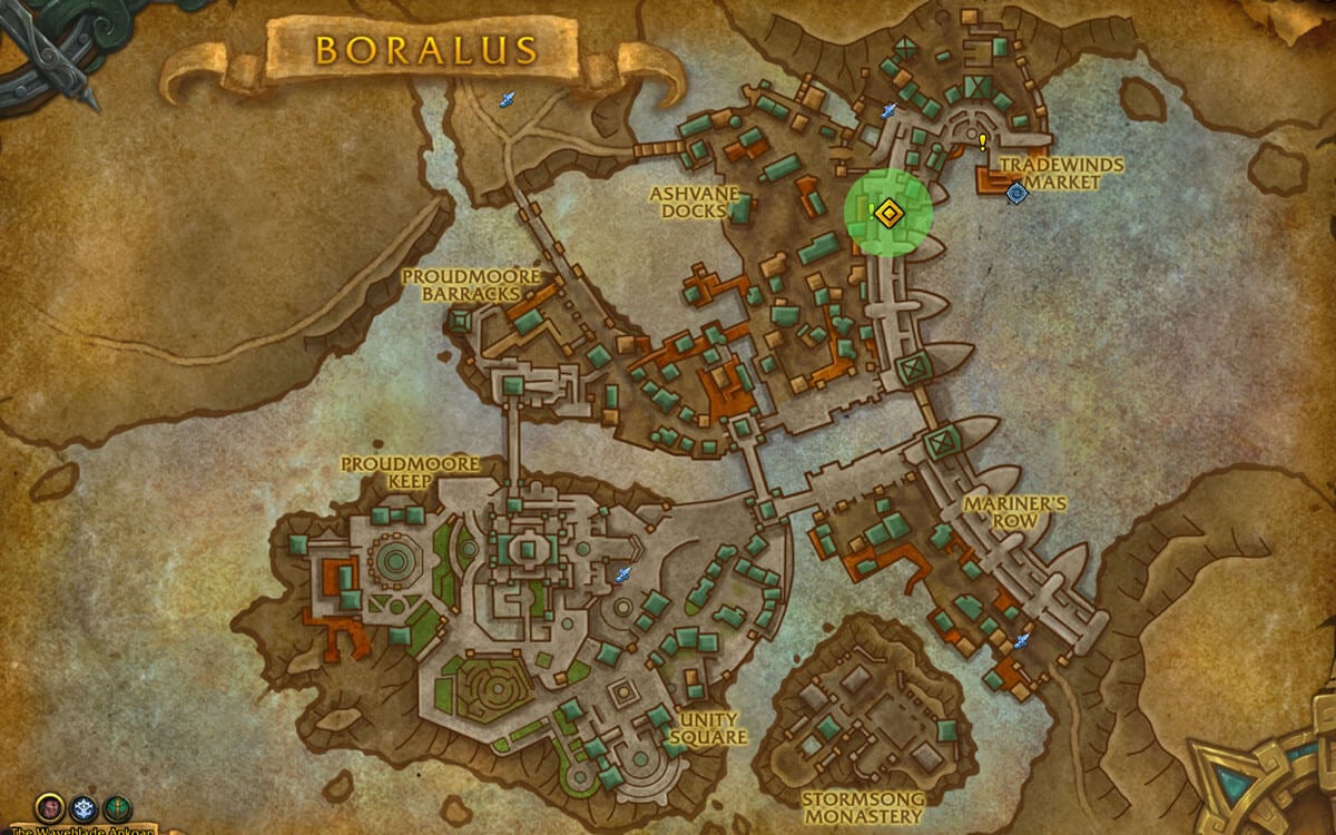 Boralus Draught Vendor Location Map