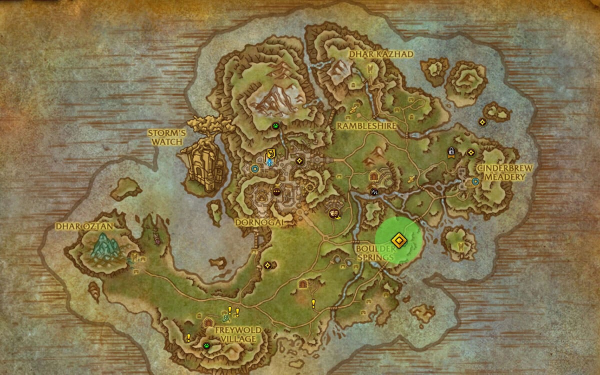 map Isle of Dorn Leather Farming location