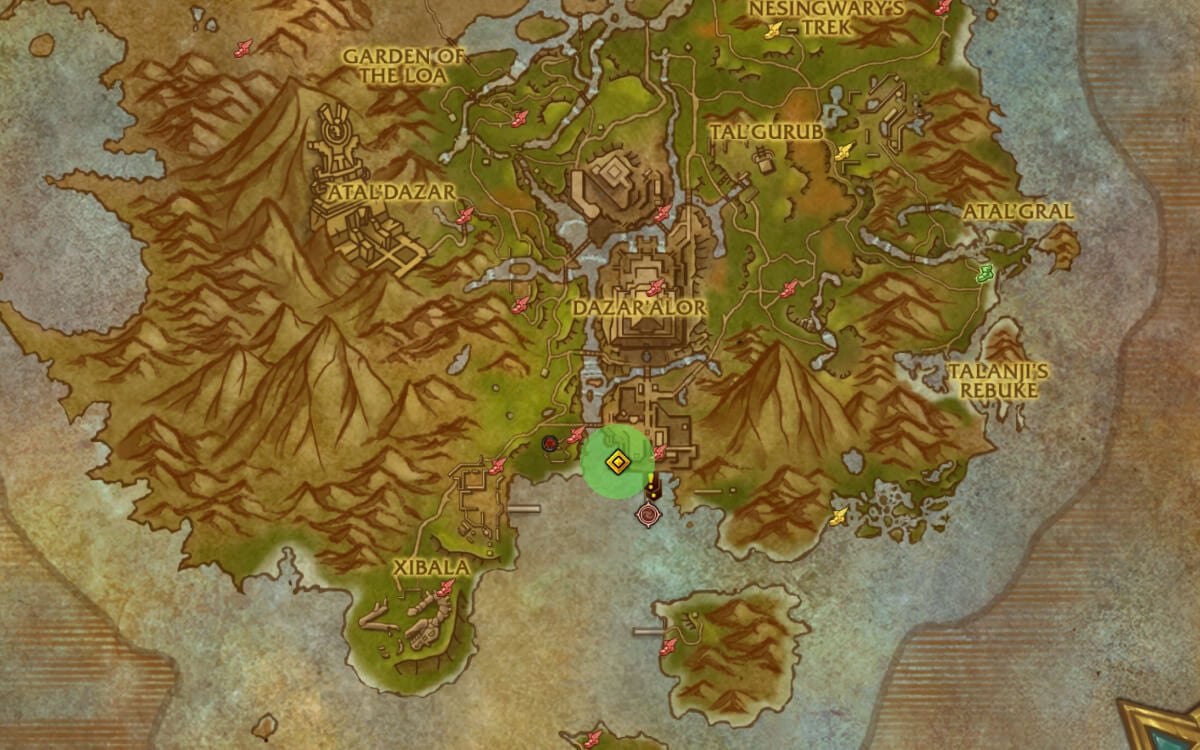 The MOTHERLODE Dungeon Horde Location Map