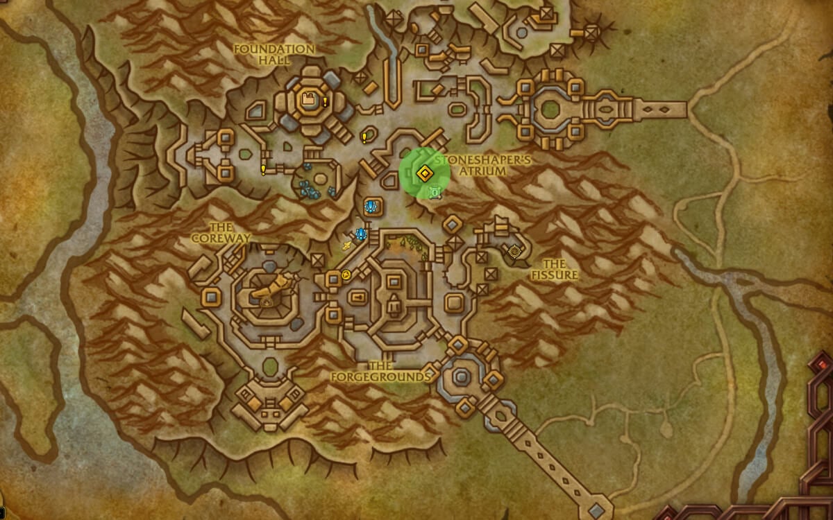 TWW Season 2 Mythic+ Portal Location Map