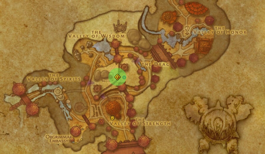 Orgrimmar Tabard Vendor Location Map