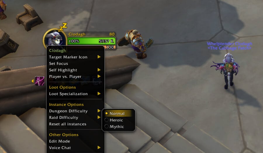 Instance Difficulty UI Option