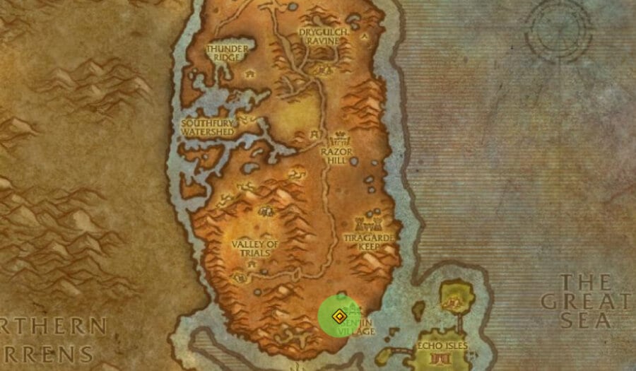 Troll Raptor Mount Vendor Map