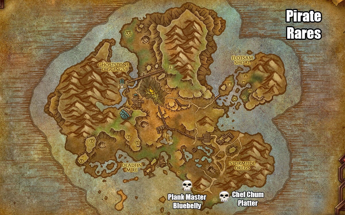 map of Siren Isle Pirate Rares