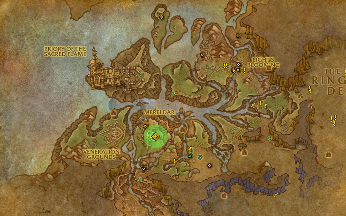 Radiant Tongs location map