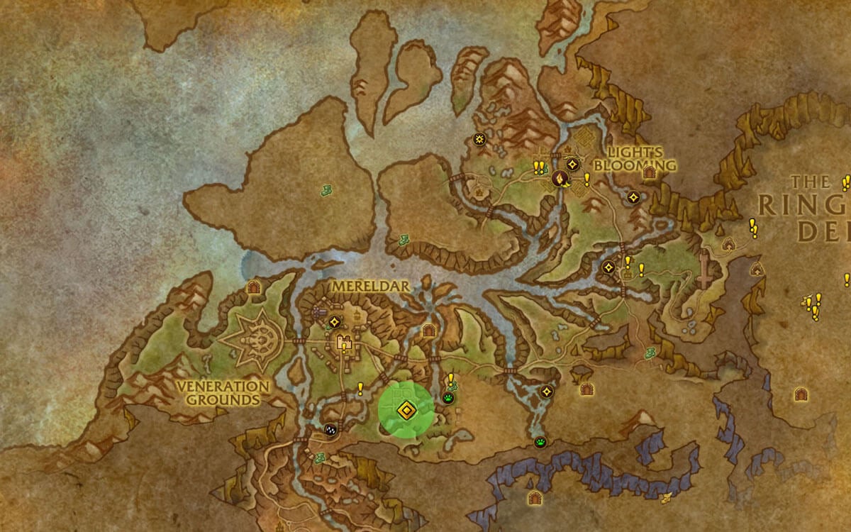 Enchanted Arathi Scroll location map