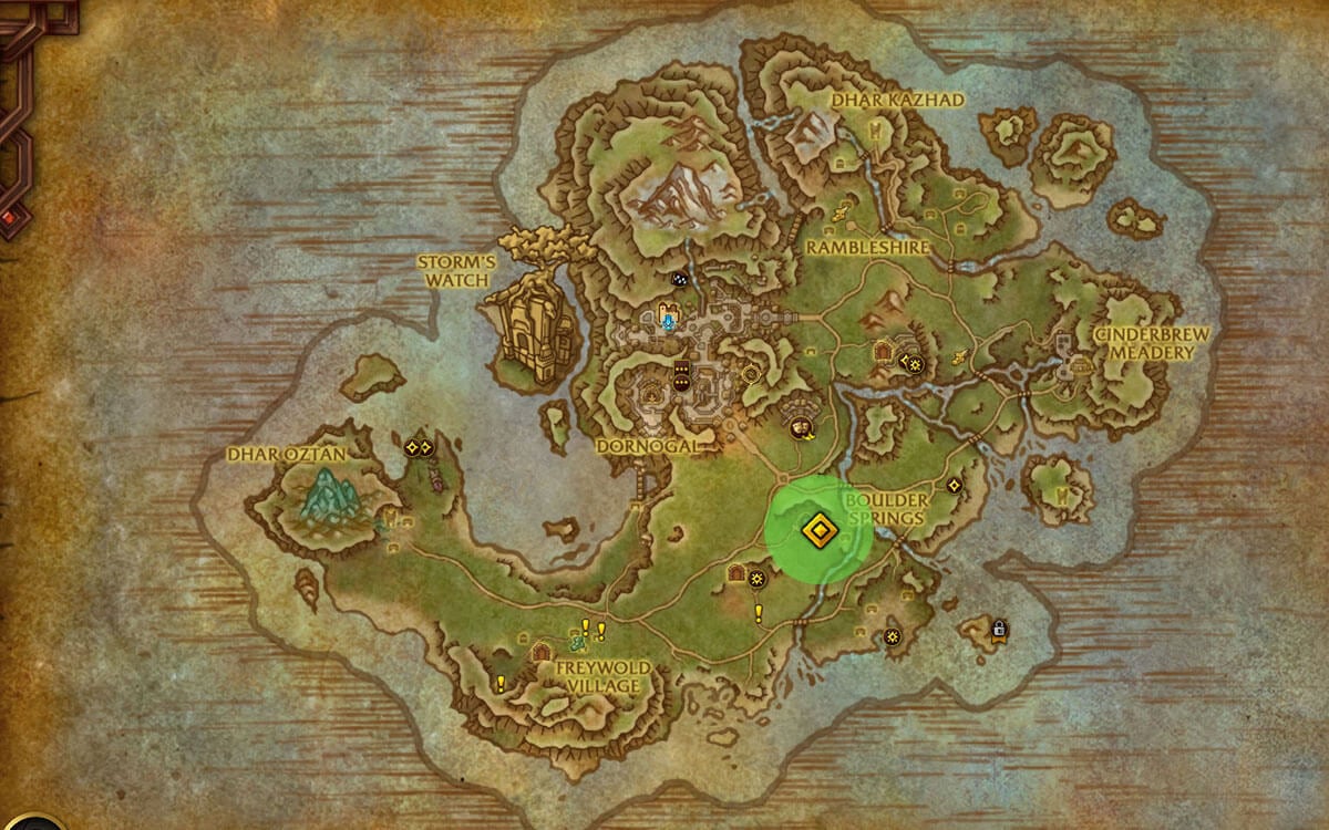 Grinded Earth Gem location map