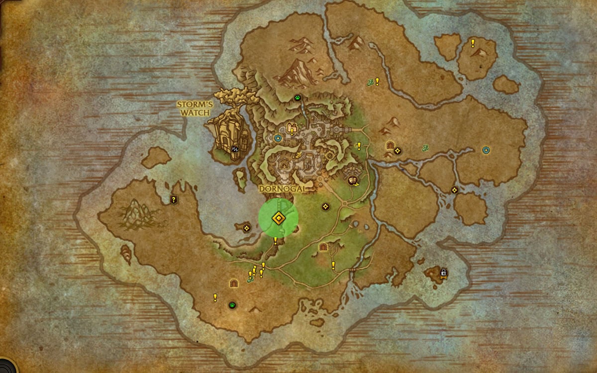 Location Map of Weavercloth and Darkmoon Card Farm