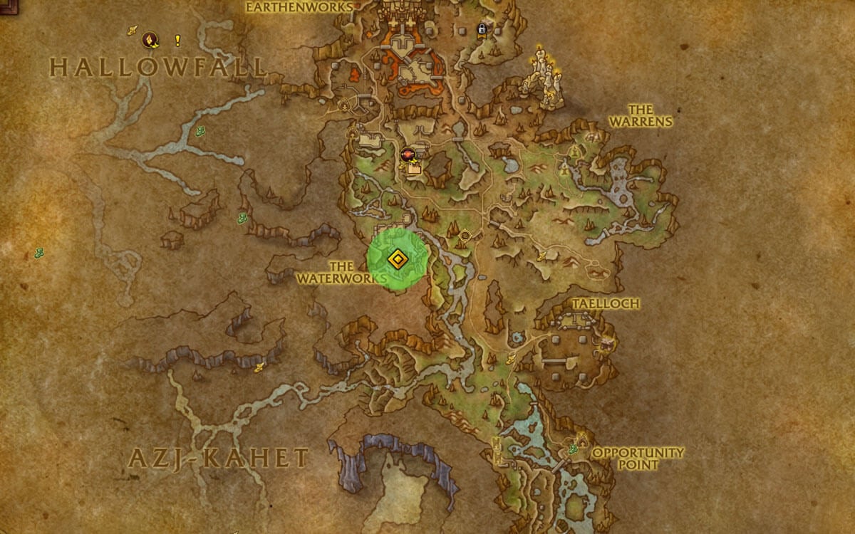 Waterworks delve Location Map