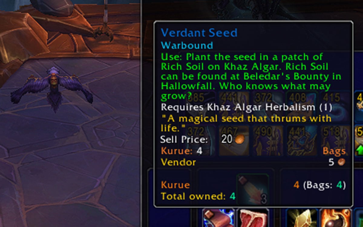 Tooltip of verdant seed